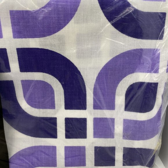 Texmade Labyrinth Truprest Twin Bed Flat Sheet Geometric Links 1970s Purple - Picture 2 of 15